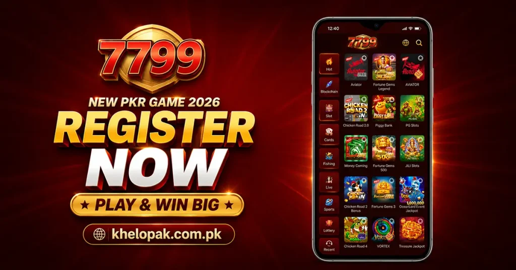 Win7799 Game APK 2026 register screen with Android PKR games and rewards