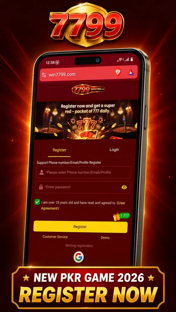 Win7799 Game APK 2026 register screenshot on Android mobile