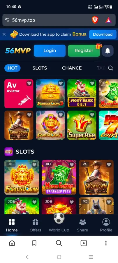 56MVP Games on the app