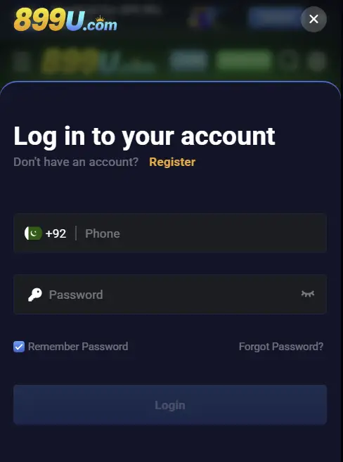 899u login your account