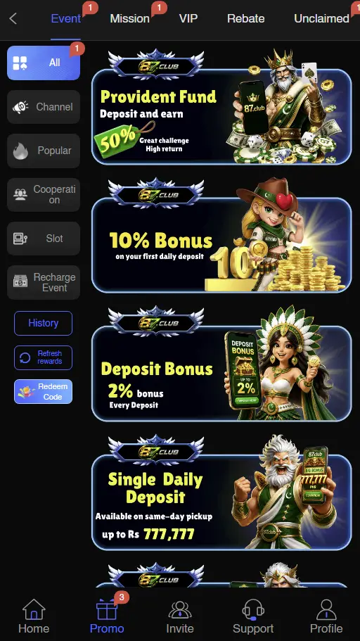Rewards & Bonus 87 Club